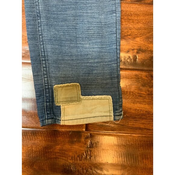 Denham Men's Tokyo Drop Carrot Fit Patched Blue Jeans, Size 30 - Picture 4 of 9